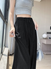 Black Stripes Comfy Wide Leg Pants