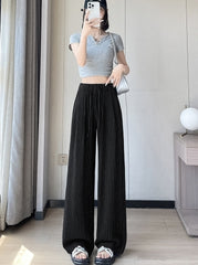 Black Stripes Comfy Wide Leg Pants