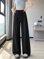 Black Stripes Comfy Wide Leg Pants