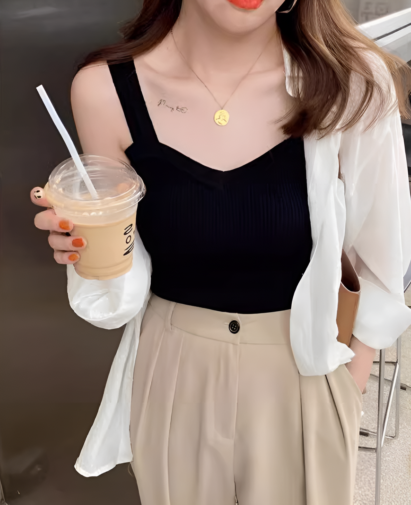 Black Sweetheart Neckline Camisole Top
