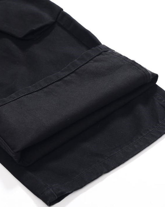 Black Tech Strap Utility Cargo Pants