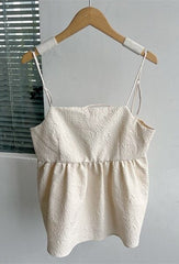 Black Textured Babydoll Camisole Top
