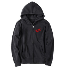 Black Thanks For Nothing Print Hooded Jacket