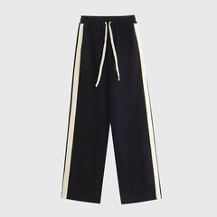 Black Thick Side Stripes Pants