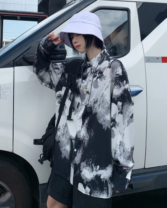 Black Tie-Dye Shirt