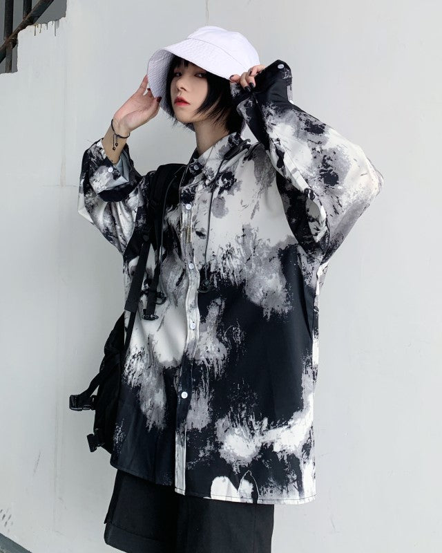 Black Tie-Dye Shirt