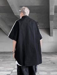 Black Triple Lined Oversized Shirt
