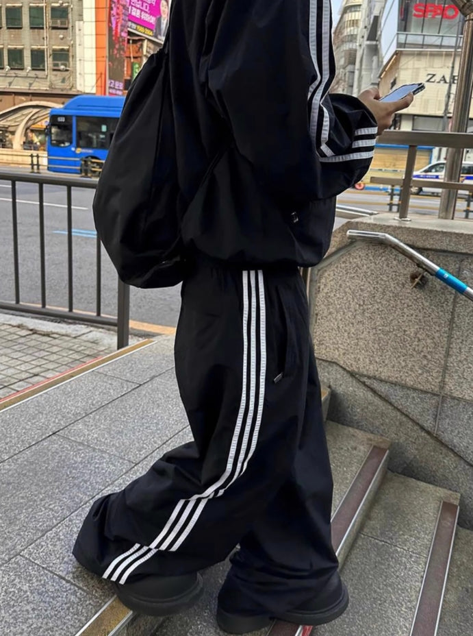 Black Triple Side Stripe Training Pants