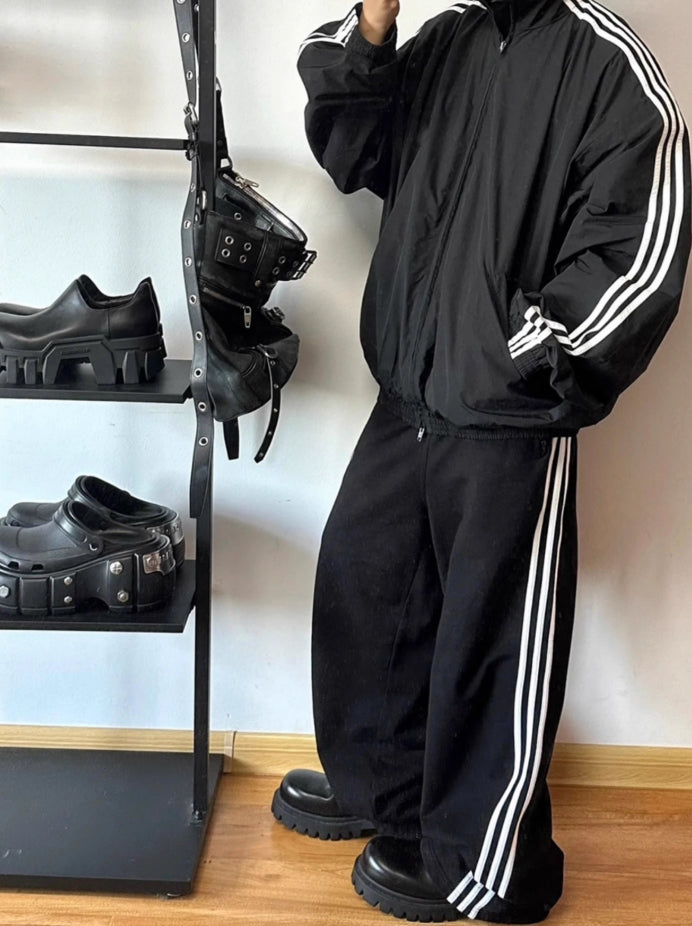 Black Triple Side Stripe Training Pants