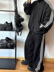Black Triple Side Stripe Training Pants