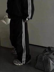 Black Triple Side Stripe Training Pants