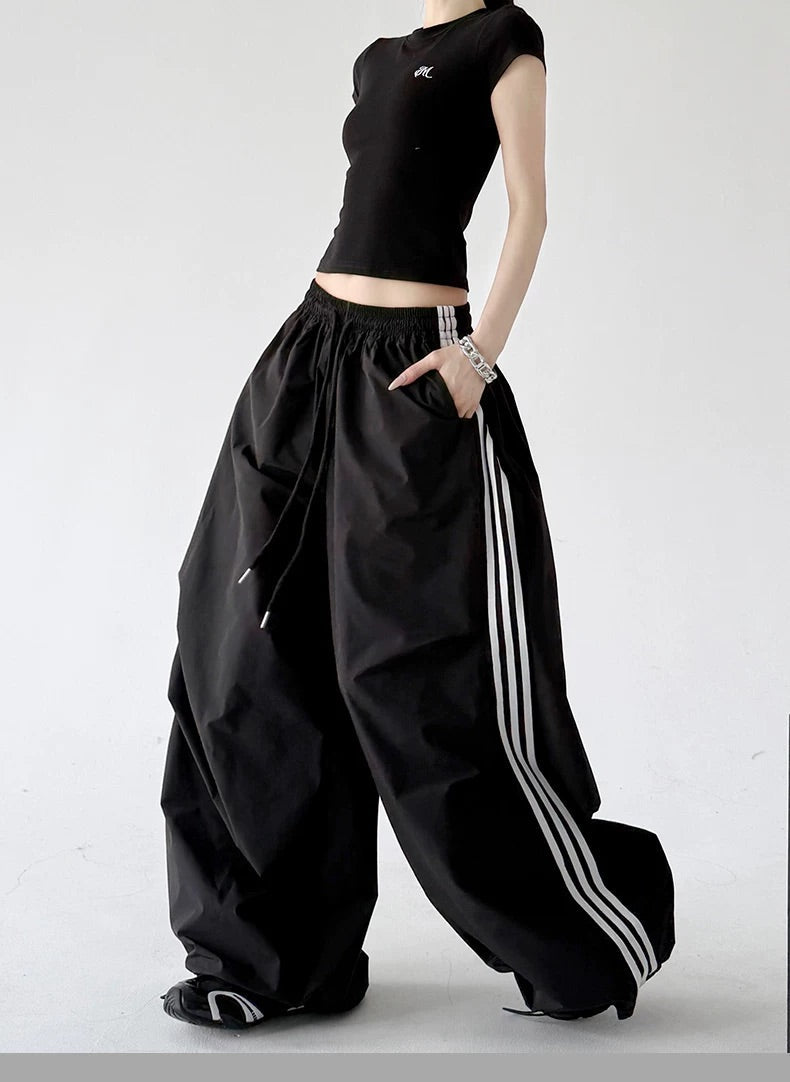 Black Triple Side Stripes Training Pants