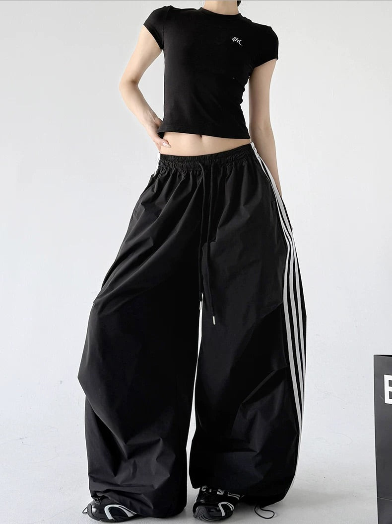 Black Triple Side Stripes Training Pants