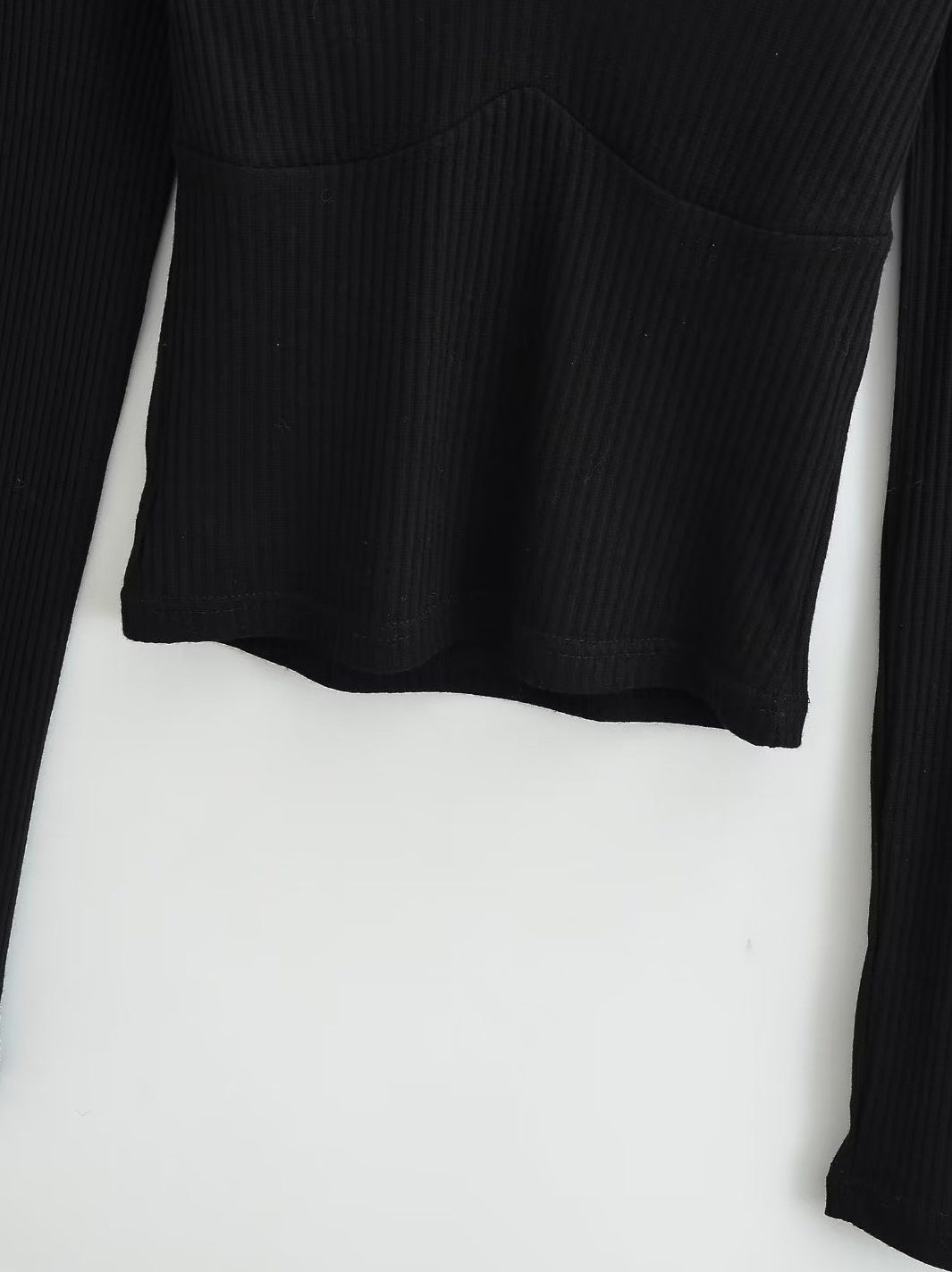 Black Two-Piece Illusion Long Sleeve Top