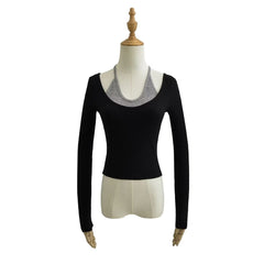 Black Two-Piece Illusion Long Sleeve Top