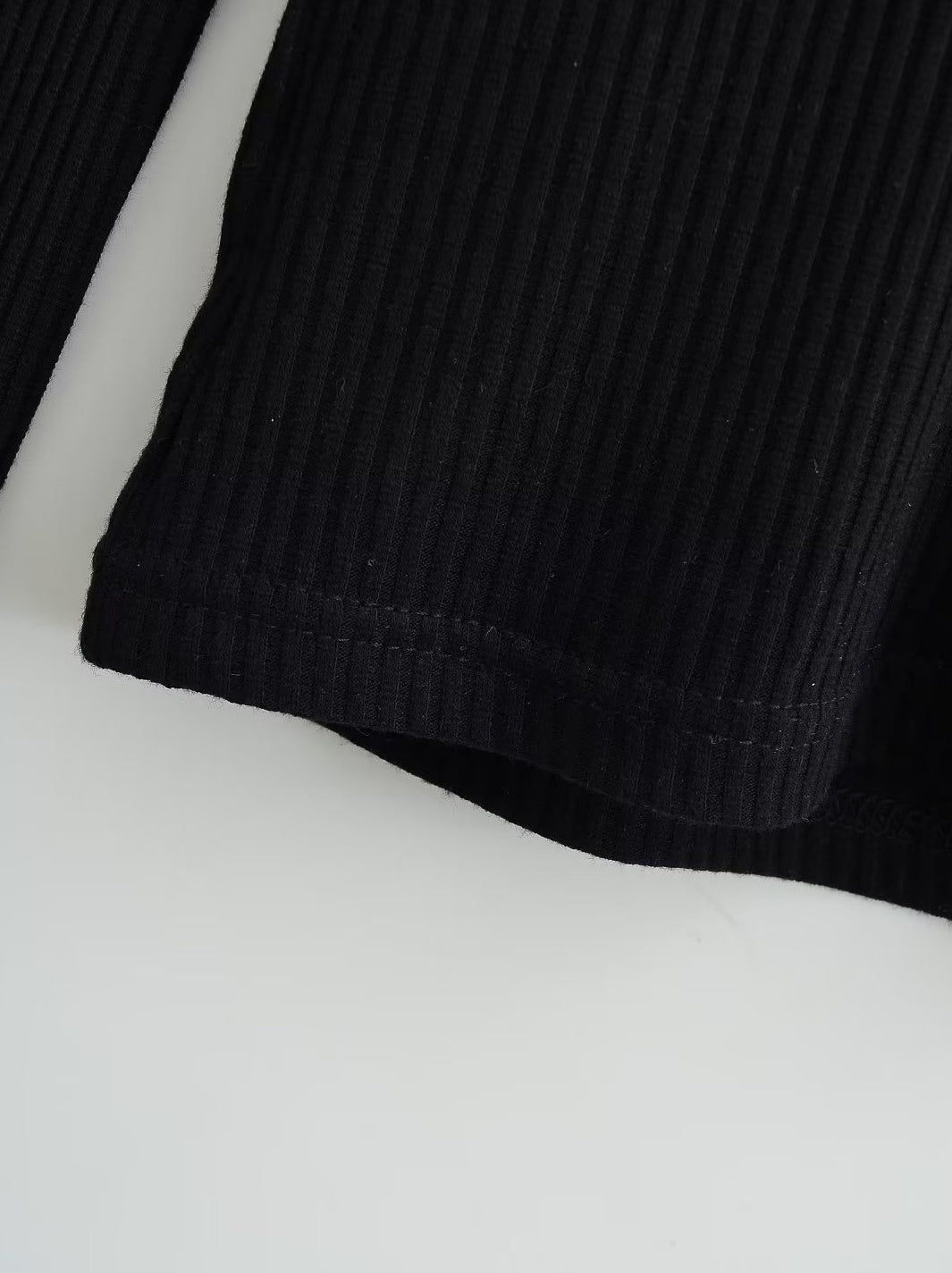 Black Two-Piece Illusion Long Sleeve Top