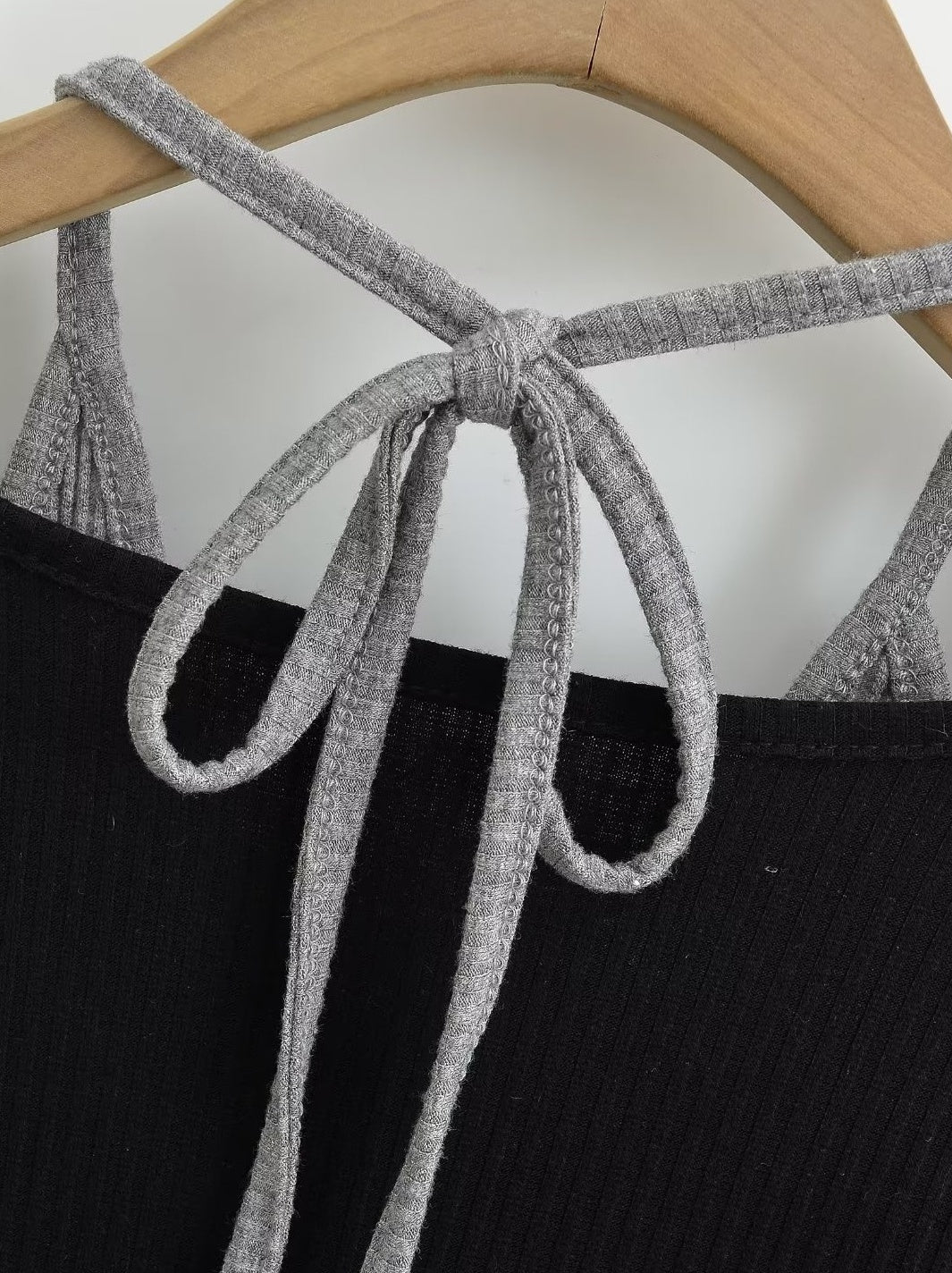 Black Two-Piece Illusion Long Sleeve Top