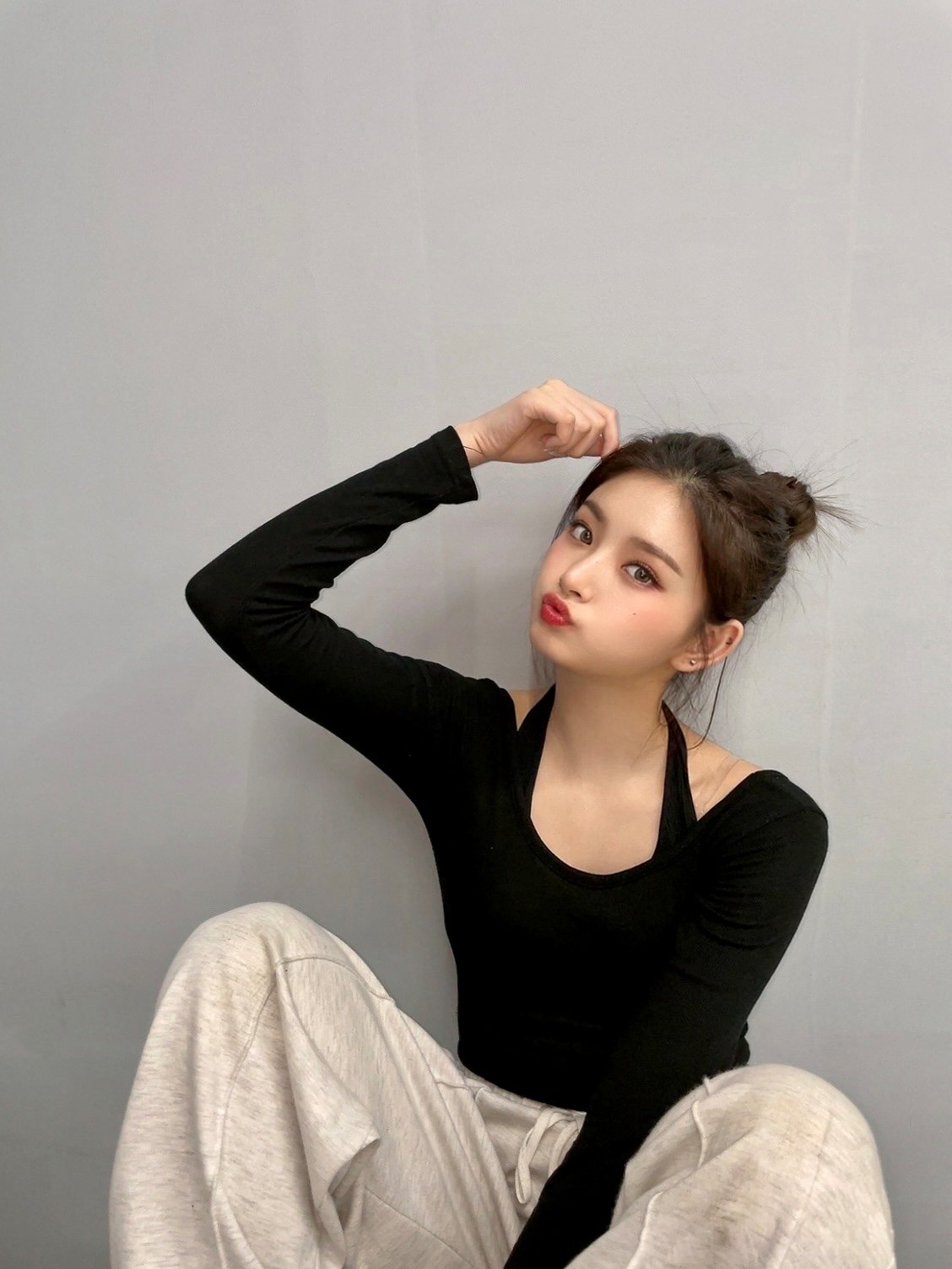 Black Two-Piece Illusion Off Shoulders Top