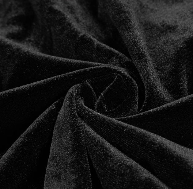 Black Velvet  Lantern Sleeves Top