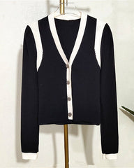 Black Vest-Detailed Cardigan