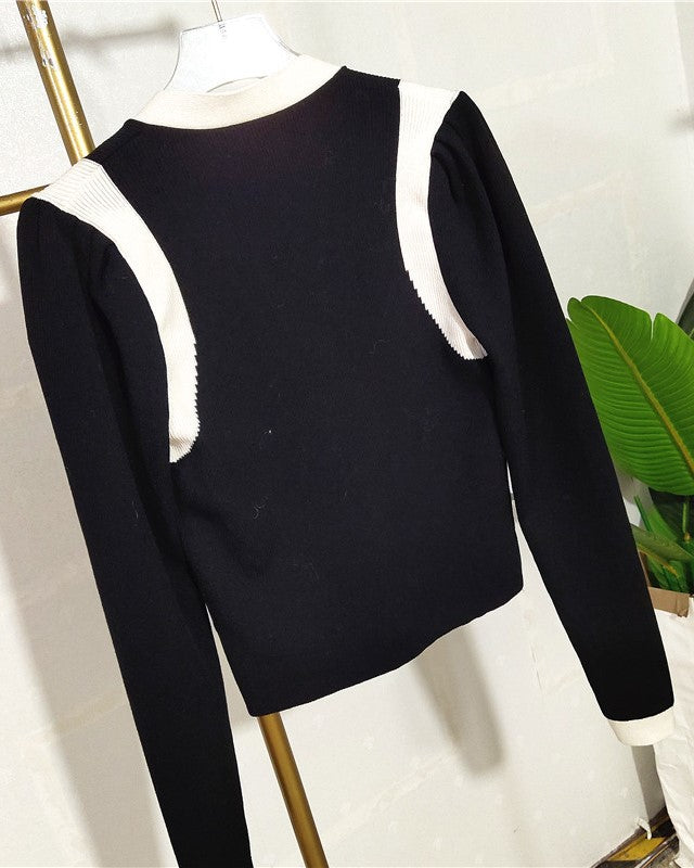 Black Vest-Detailed Cardigan