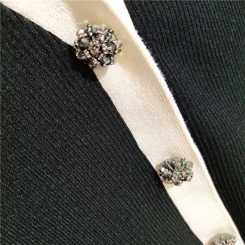 Black Vest-Detailed Cardigan