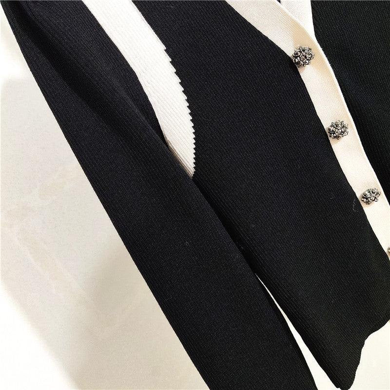 Black Vest-Detailed Cardigan