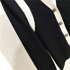 Black Vest-Detailed Cardigan