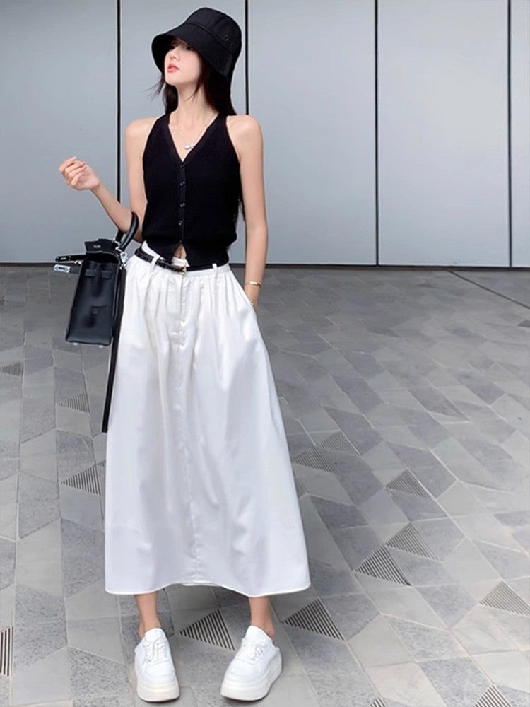 Black Vest-Style Halter Top