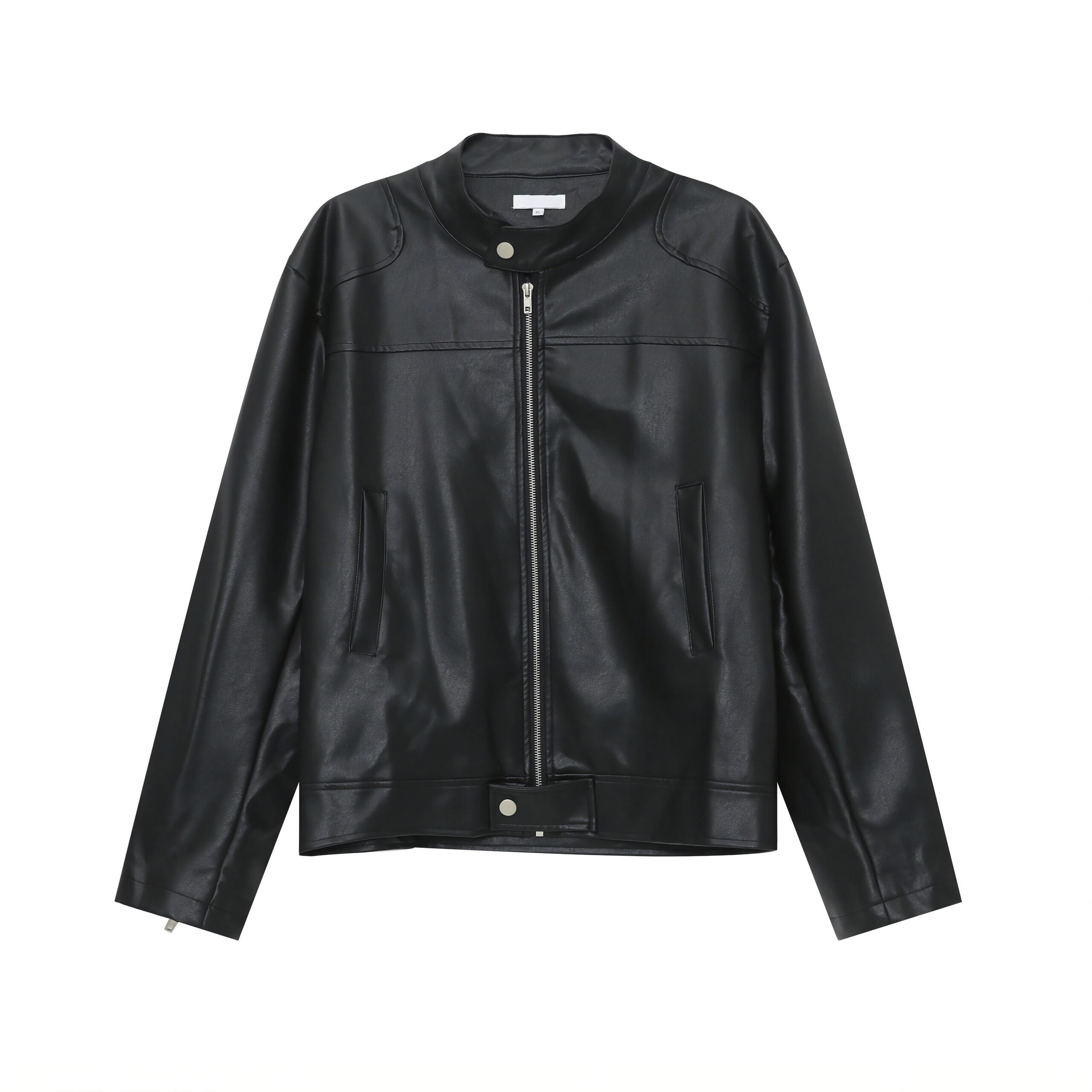Black Vintage Faux Leather Jacket