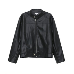 Black Vintage Faux Leather Jacket