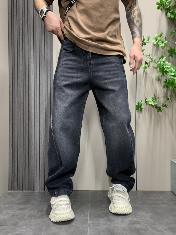 Black Washed Side Stitched Jeans