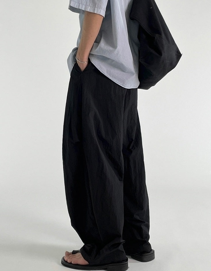Black Wide Leg Casual Straight Trousers Korean Style