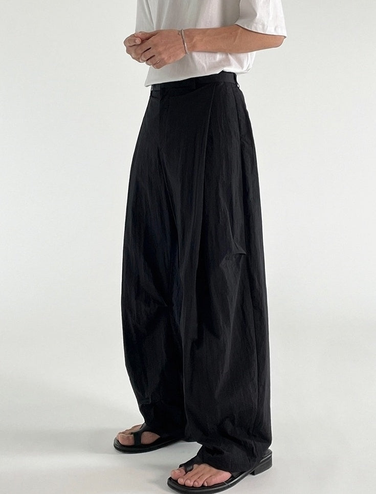 Black Wide Leg Casual Straight Trousers Korean Style
