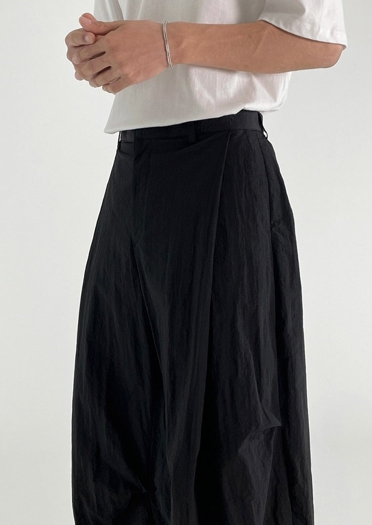 Black Wide Leg Casual Straight Trousers Korean Style