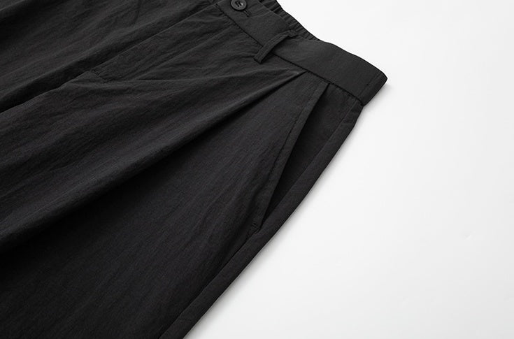 Black Wide Leg Casual Straight Trousers Korean Style