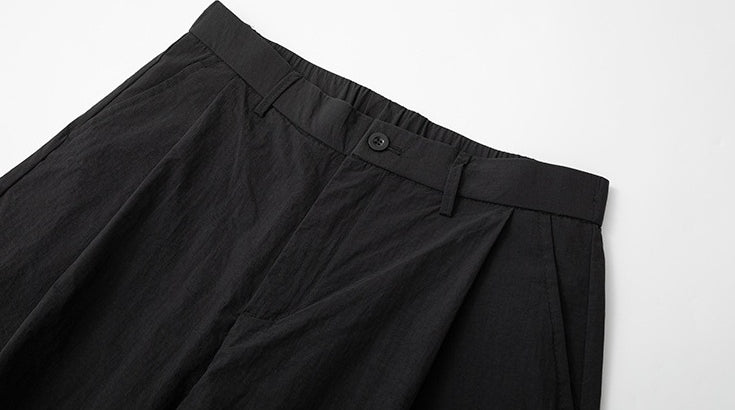 Black Wide Leg Casual Straight Trousers Korean Style