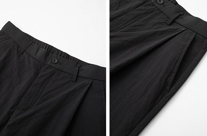 Black Wide Leg Casual Straight Trousers Korean Style