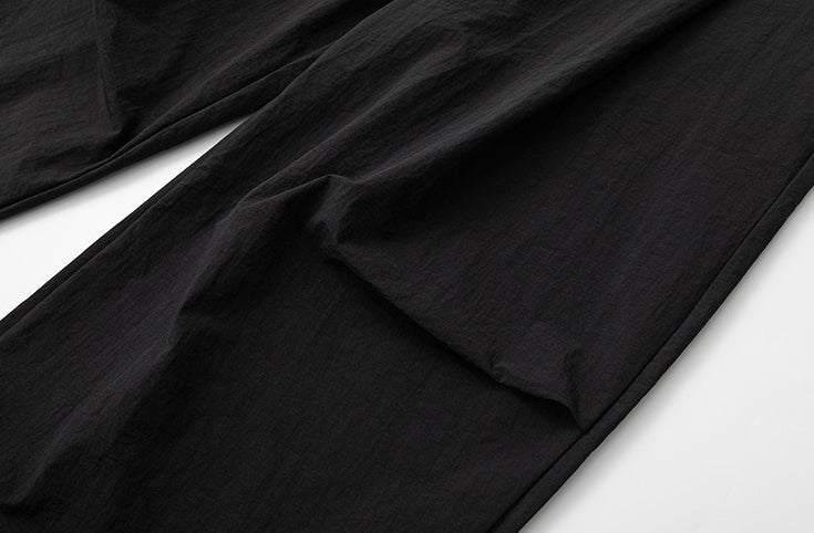 Black Wide Leg Casual Straight Trousers Korean Style