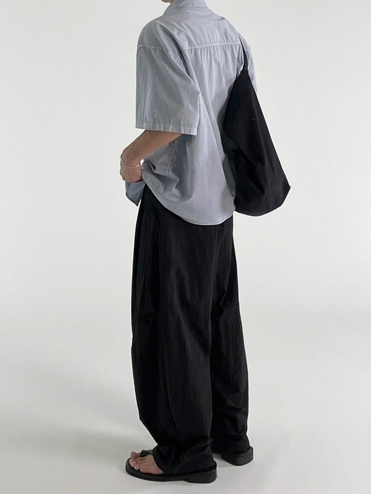 Black Wide Leg Casual Straight Trousers Korean Style