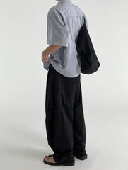 Black Wide Leg Casual Straight Trousers Korean Style