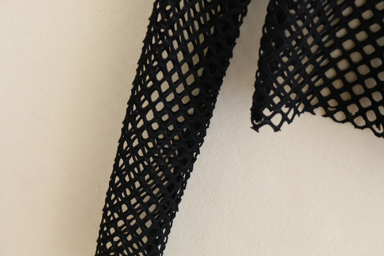 Black Wide Mesh Top