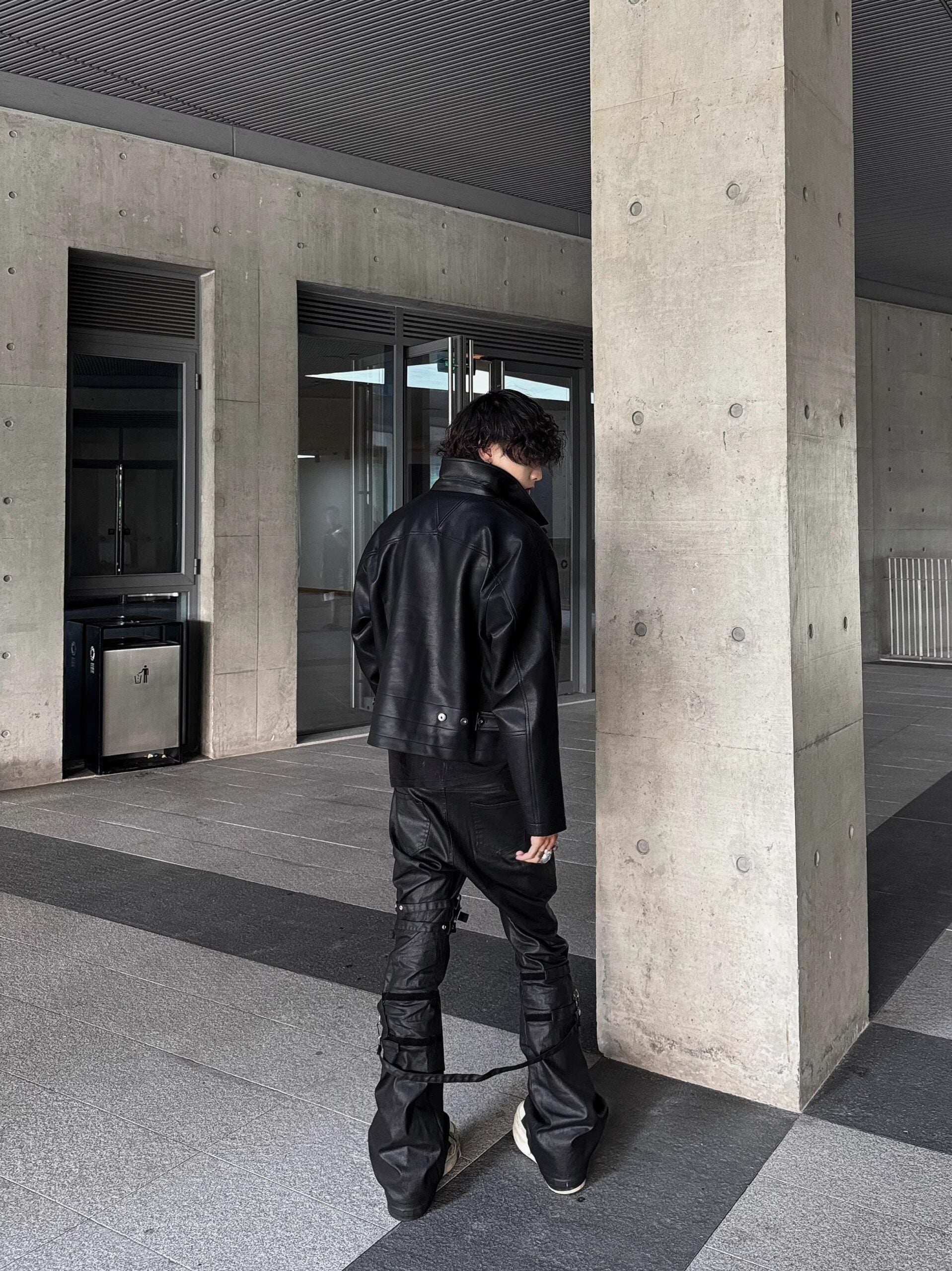 Black Zip-Up Faux Leather Jacket