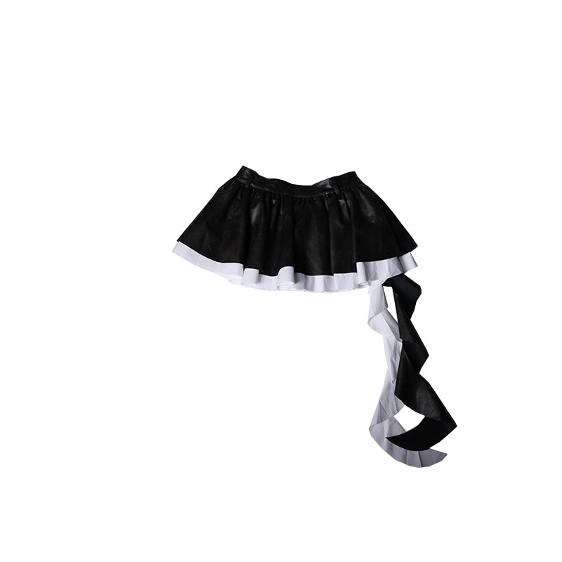 Black & White Layered Mini Skirt