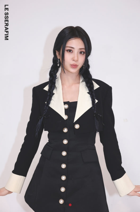 Black and White Suit Dress And Blazer Set