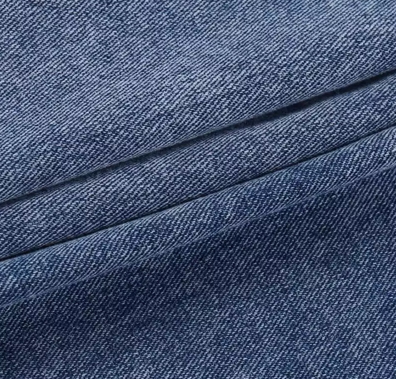 Blue Asymmetric Split Denim Skirt