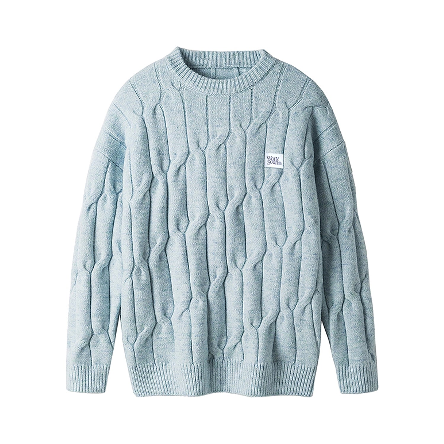Blue Cable Knit Cozy Sweater Top
