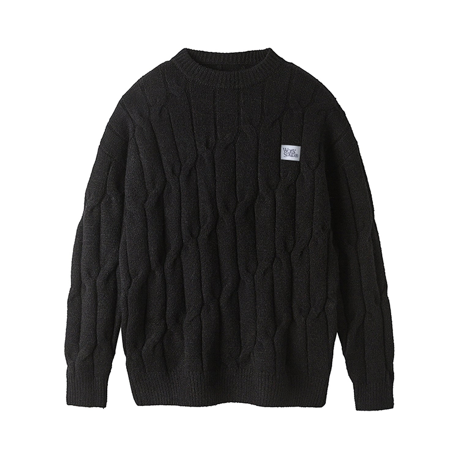 Blue Cable Knit Sweater Cozy Korean Style Pullover