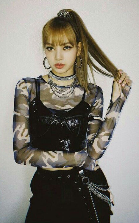 Blue Camouflage Mesh Cropped Top