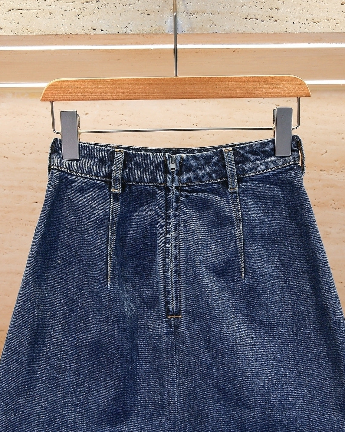 Blue Chain-Trim Denim Mini Skirt
